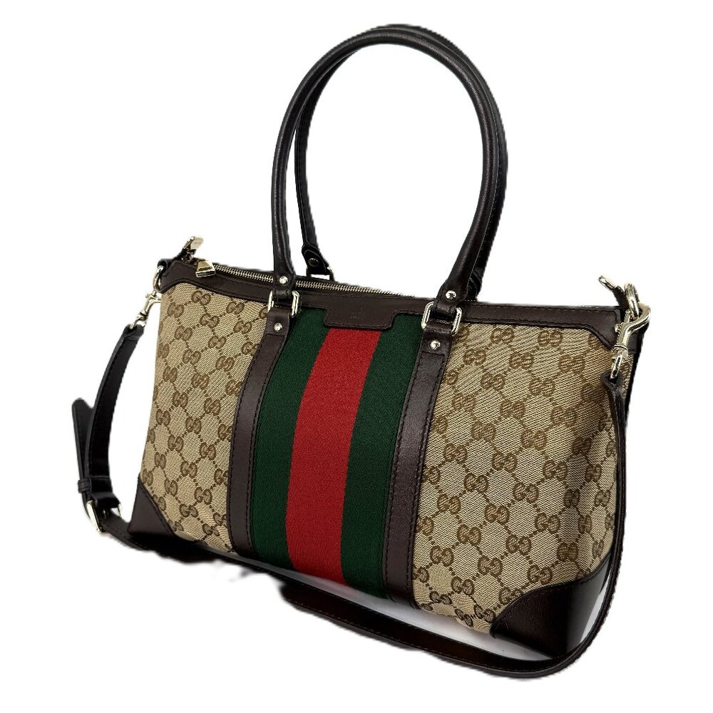 Gucci Rania Sherry Line Tote Brown